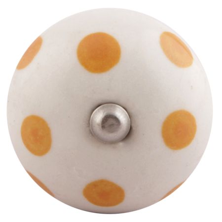 Mustard Polka Dotted Ceramic Floral Wine Stopper